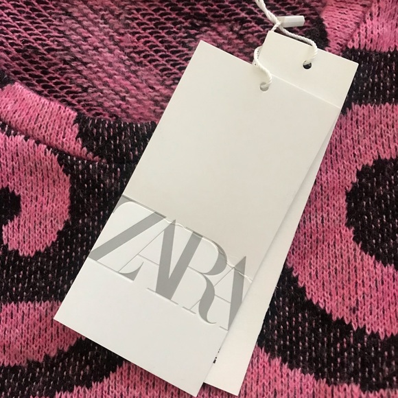 Zara JACQUARD SWEATER Pink M - Picture 7 of 9